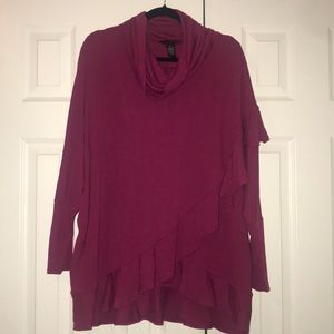 MAGENTA RUFFLE SWEATER